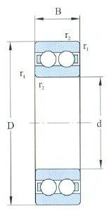 Rodamiento rígido de bolas de doble fila D 10-45 mm