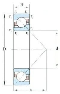 Sudut Kontak Ball Bearing D 10-60mm