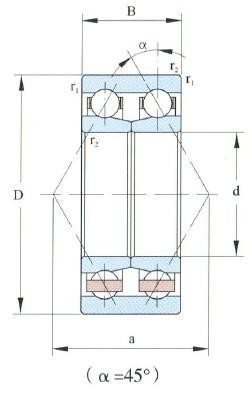 Rodamiento de bolas de contacto angular de doble hilera Otros 45-300 mm