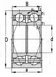 Bearings Ball Cyswllt Angular Rhes Ddwbl D 320mm