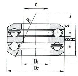 Double Direction Thrust Ball Bearings With Sphered Housing Washer