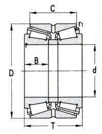 Tvöföld röð tapered Roller Bearing Tommu röð