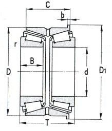 Double Row Tapered Roller Bearing Series With Rib