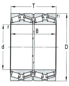 Seri Inch Bantalan Rol Tirus Empat Baris