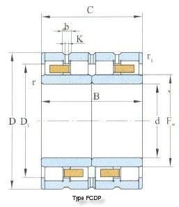 Fouble Row Cylindrical Roller Bearing D 90-170mm