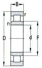 Rodamiento de rodillos cilíndricos de complemento completo D 25-670 mm