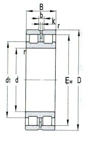 Rodamiento de rodillos cilíndricos de complemento completo D 40-600 mm