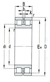 Pinuh pelengkap Cylindrical Roller Bearing D 40-600mm